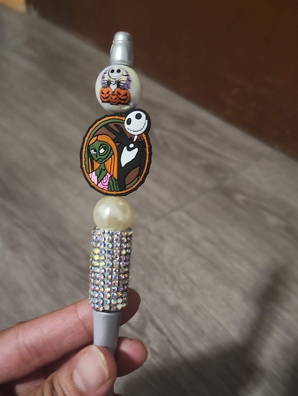 Handcrafted- Jack Skellington & Sally Rhinestone Pen